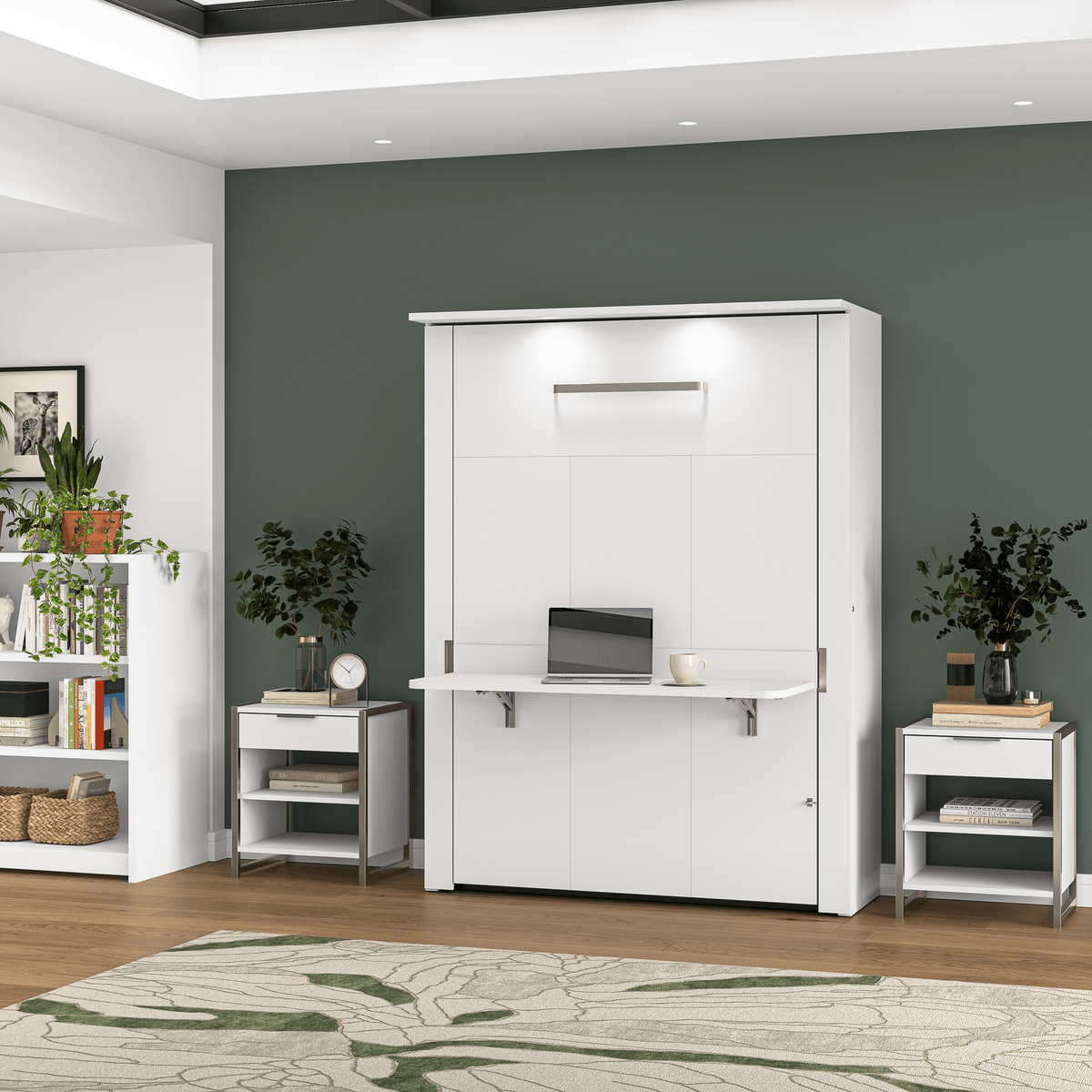 Modubox Lumina Full Murphy Wall Bed with Desk, image 12