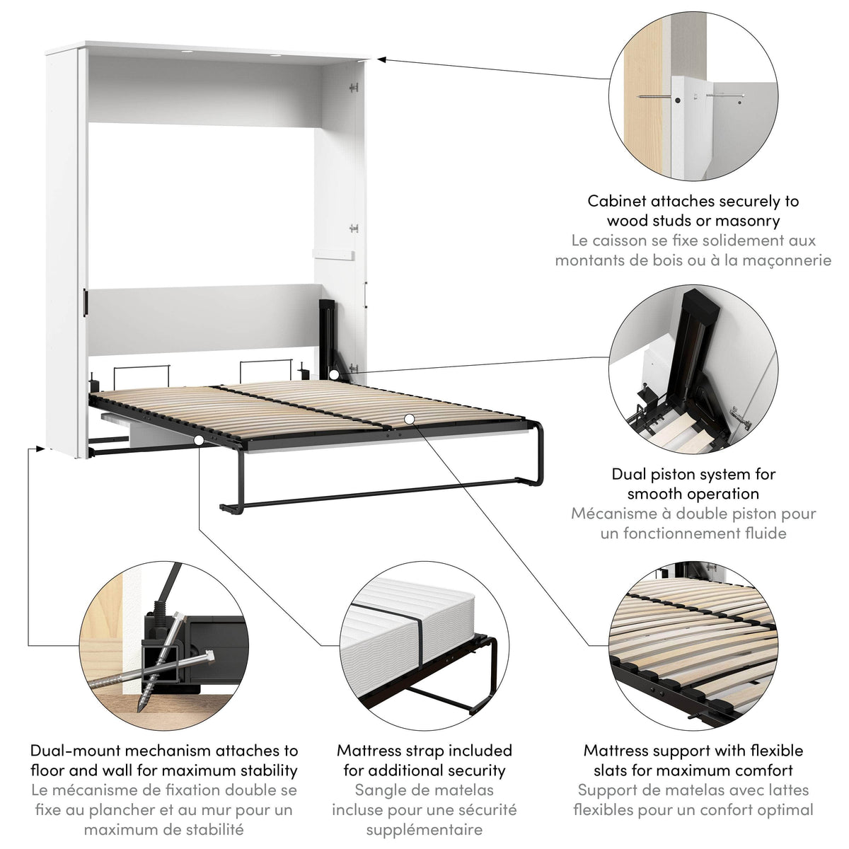 Modubox Lumina Queen Murphy Bed with Desk, image 15