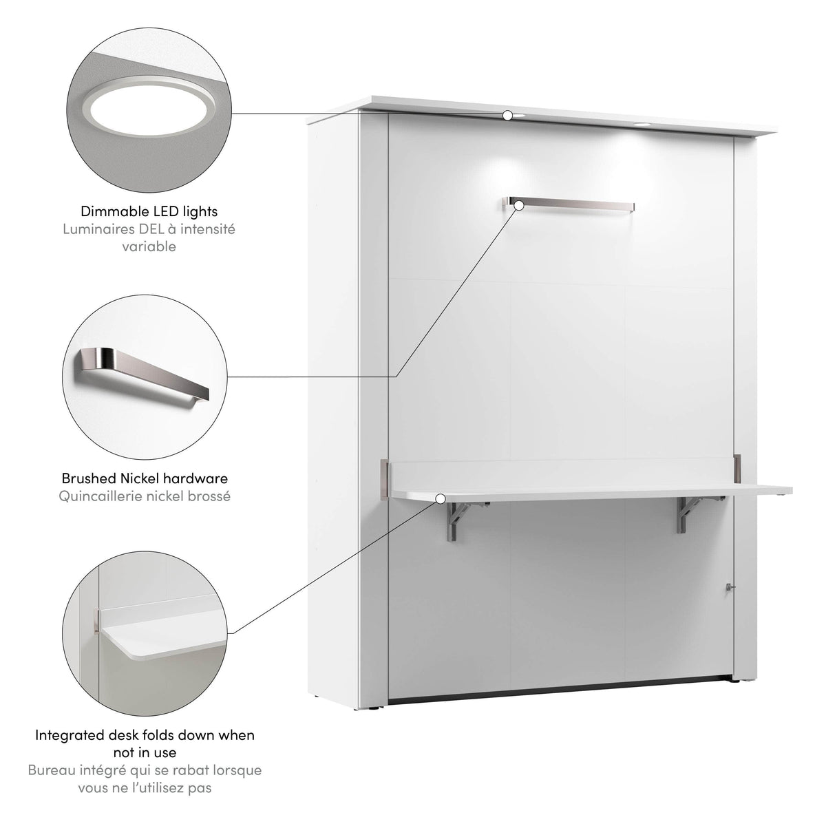 Modubox Lumina Queen Murphy Bed with Desk, image 17