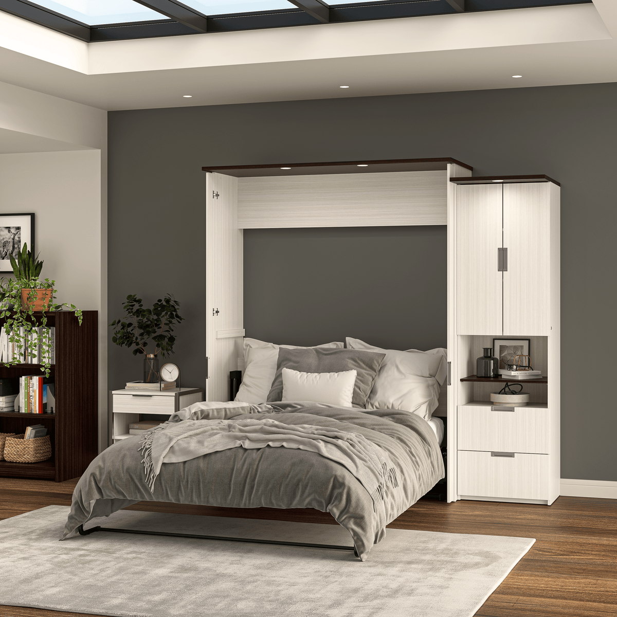 Modubox Lumina Queen Murphy Wall Bed and 1 Storage Unit (89”), image 10