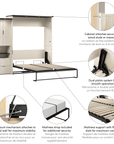 Modubox Lumina Queen Murphy Wall Bed and 1 Storage Unit (89”), image 16