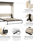 Modubox Lumina Queen Size Wall Murphy Bed, image 9