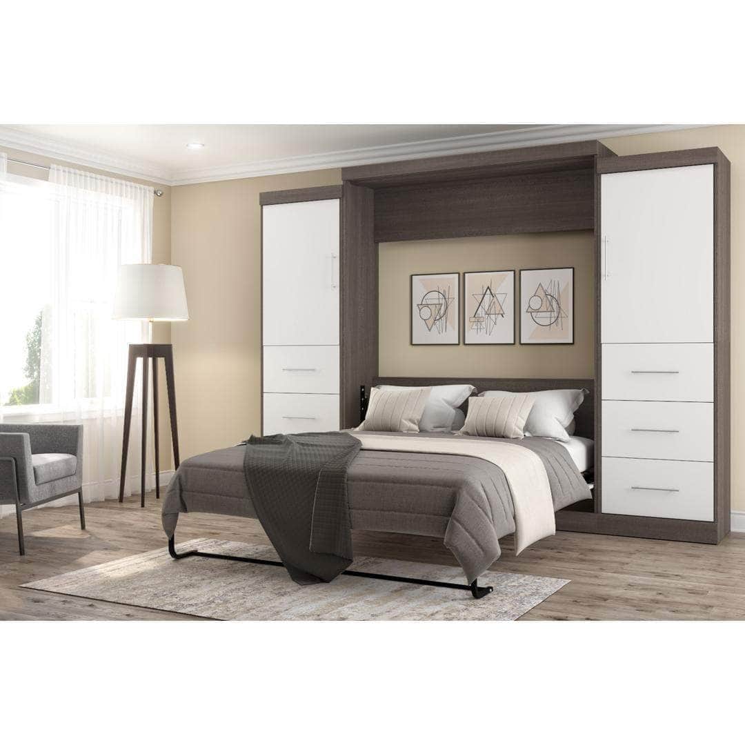 Modubox Nebula 115" Set including a Queen Wall Murphy Bed and Two Storage Units with Drawers, image 1