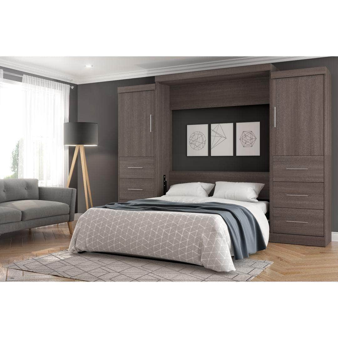 Modubox Nebula 115" Set including a Queen Wall Murphy Bed and Two Storage Units with Drawers, image 3