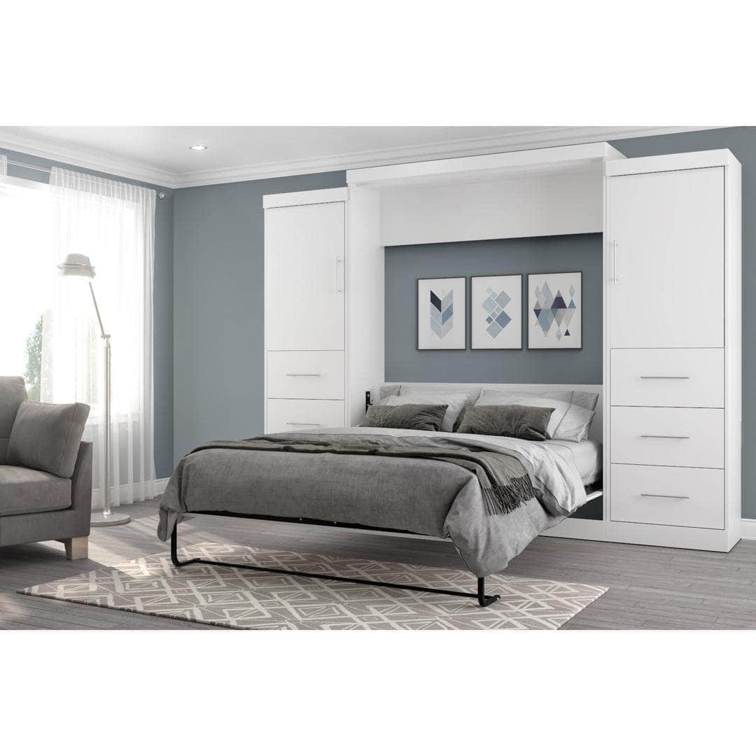Modubox Nebula 115" Set including a Queen Wall Murphy Bed and Two Storage Units with Drawers, image 2