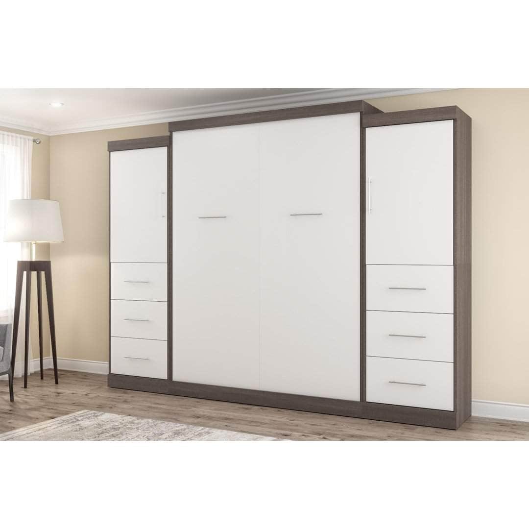Modubox Nebula 115" Set including a Queen Wall Murphy Bed and Two Storage Units with Drawers, image 4