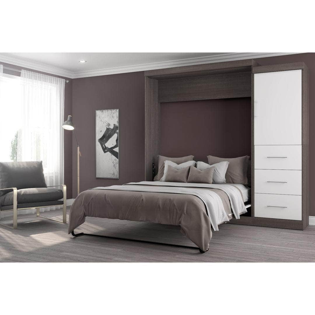 Modubox Nebula 90" Set including a Queen Wall Murphy Bed and One Storage Unit with Drawers, image 1