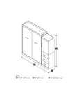 Modubox Nebula 90" Set including a Queen Wall Murphy Bed and One Storage Unit with Drawers, image 9