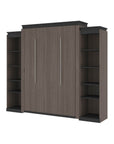Modubox Orion 104"W Queen Murphy Wall Bed with 2 Narrow Shelving Units, image 15
