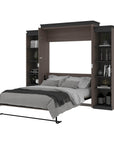 Modubox Orion 104"W Queen Murphy Wall Bed with 2 Narrow Shelving Units, image 21