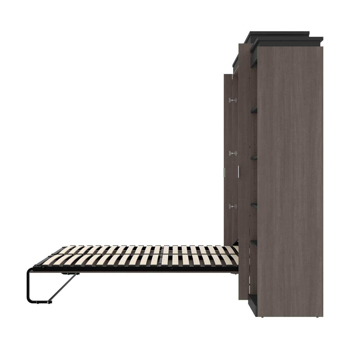 Modubox Orion 104"W Queen Murphy Wall Bed with 2 Narrow Shelving Units, image 22