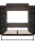 Modubox Orion 104"W Queen Murphy Wall Bed with 2 Narrow Shelving Units, image 23