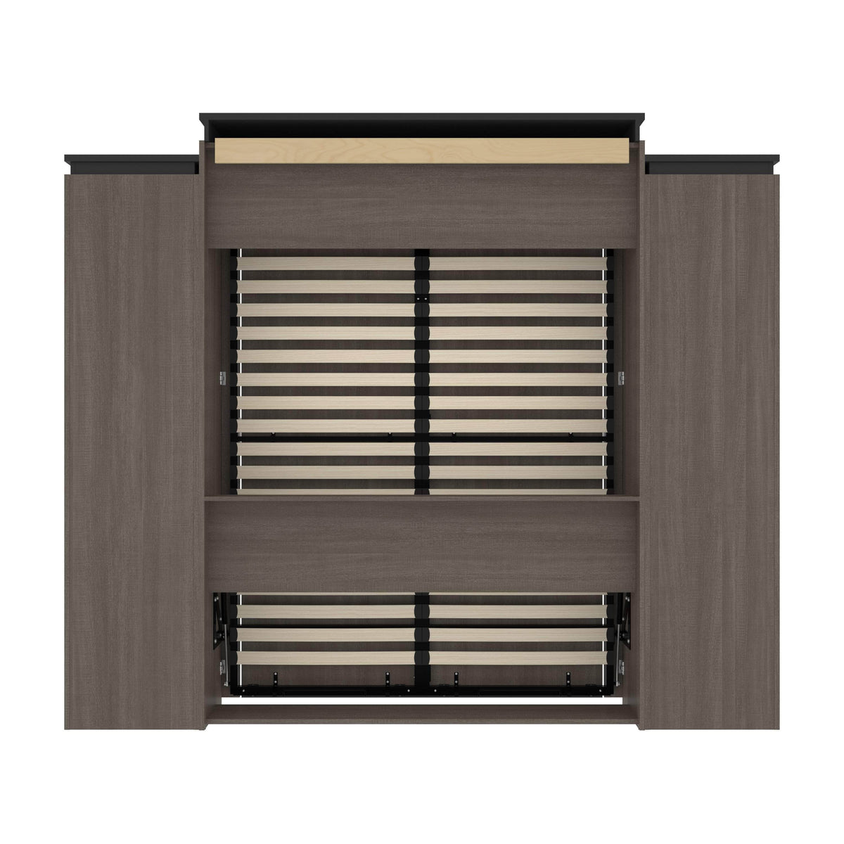 Modubox Orion 104"W Queen Murphy Wall Bed with 2 Narrow Shelving Units, image 17