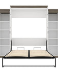 Modubox Orion 104"W Queen Murphy Wall Bed with 2 Narrow Shelving Units, image 9