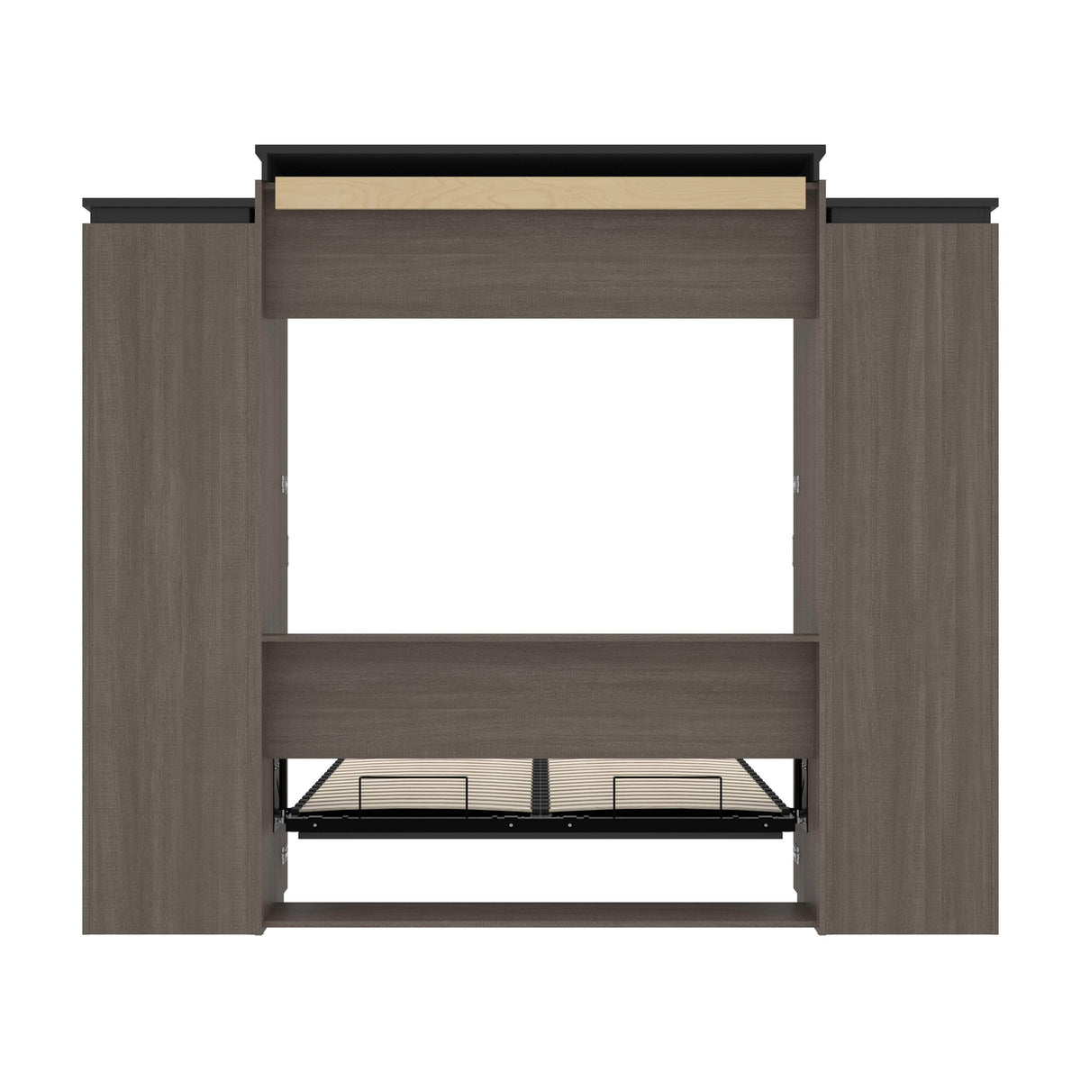 Modubox Orion 104"W Queen Murphy Wall Bed with 2 Narrow Shelving Units, image 24