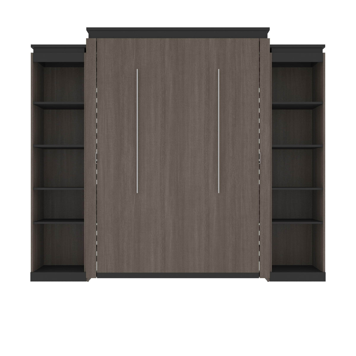 Modubox Orion 104"W Queen Murphy Wall Bed with 2 Narrow Shelving Units, image 18