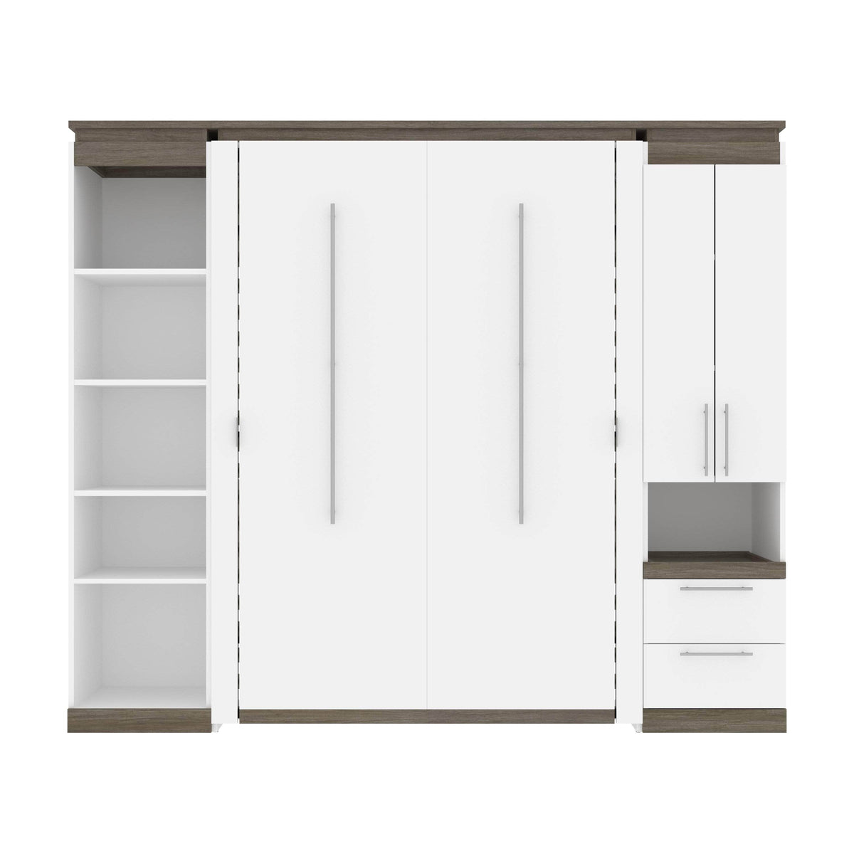 Modubox Orion 98"W Full Murphy Wall Bed with Narrow Storage Solutions, image 4