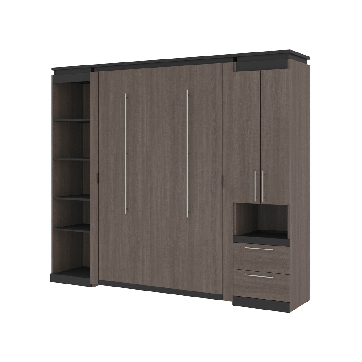 Modubox Orion 98"W Full Murphy Wall Bed with Narrow Storage Solutions, image 16