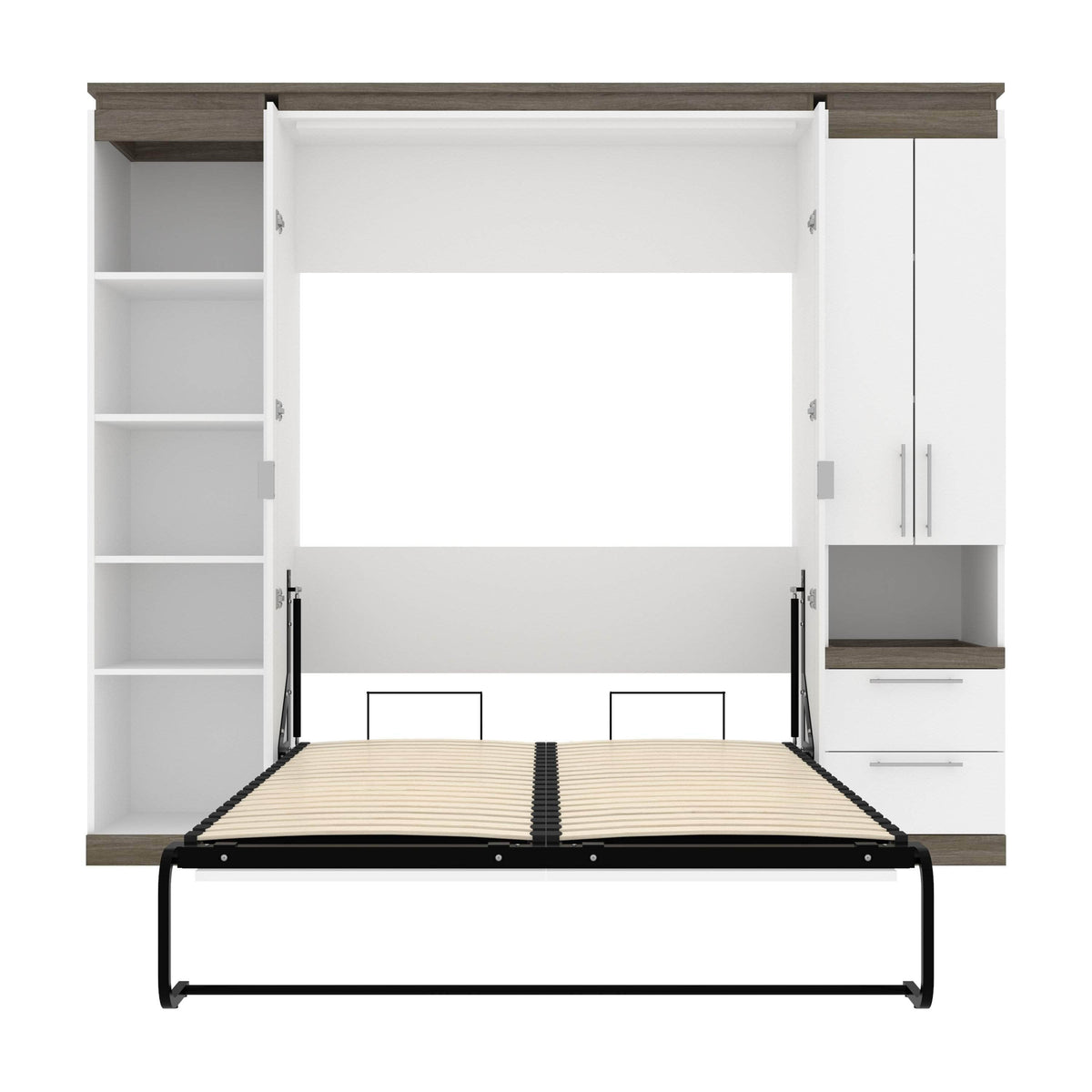 Modubox Orion 98"W Full Murphy Wall Bed with Narrow Storage Solutions, image 9