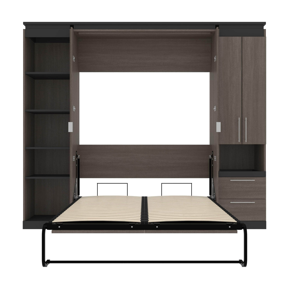 Modubox Orion 98"W Full Murphy Wall Bed with Narrow Storage Solutions, image 22