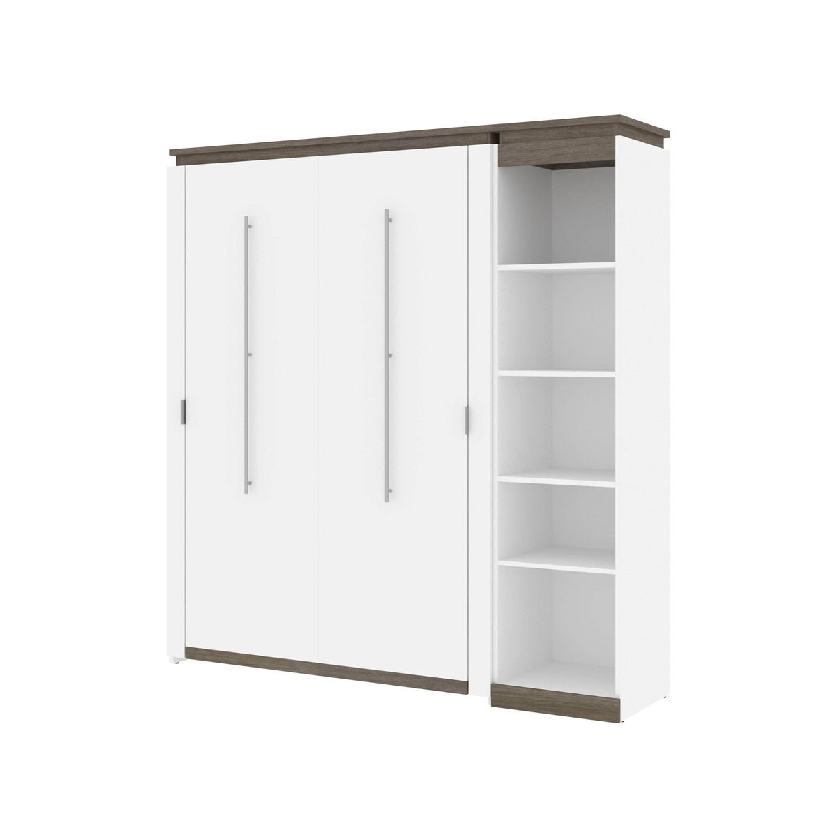 Modubox Orion Full Murphy Wall Bed with Narrow Shelving Unit, image 2