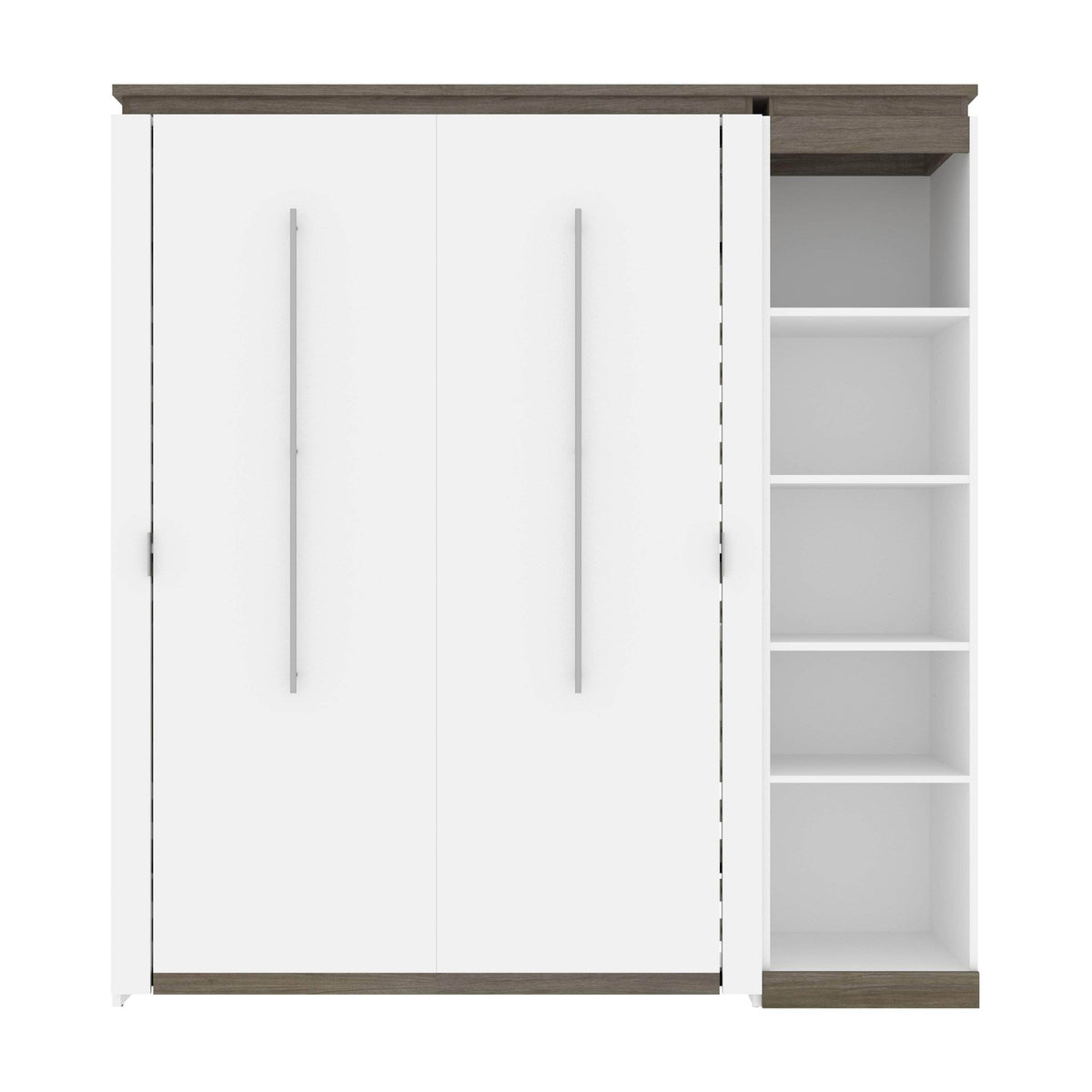 Modubox Orion Full Murphy Wall Bed with Narrow Shelving Unit, image 3