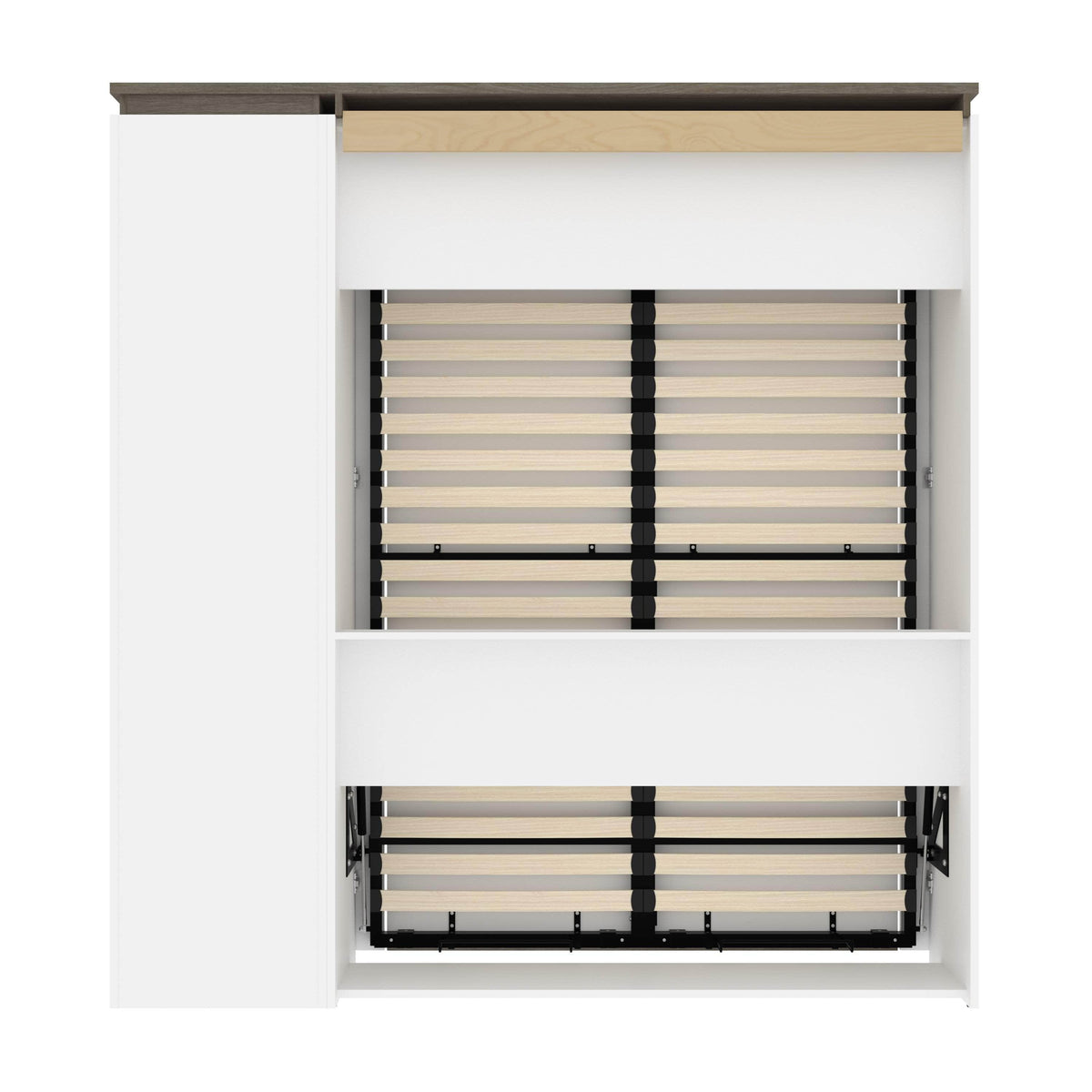 Modubox Orion Full Murphy Wall Bed with Narrow Shelving Unit, image 5