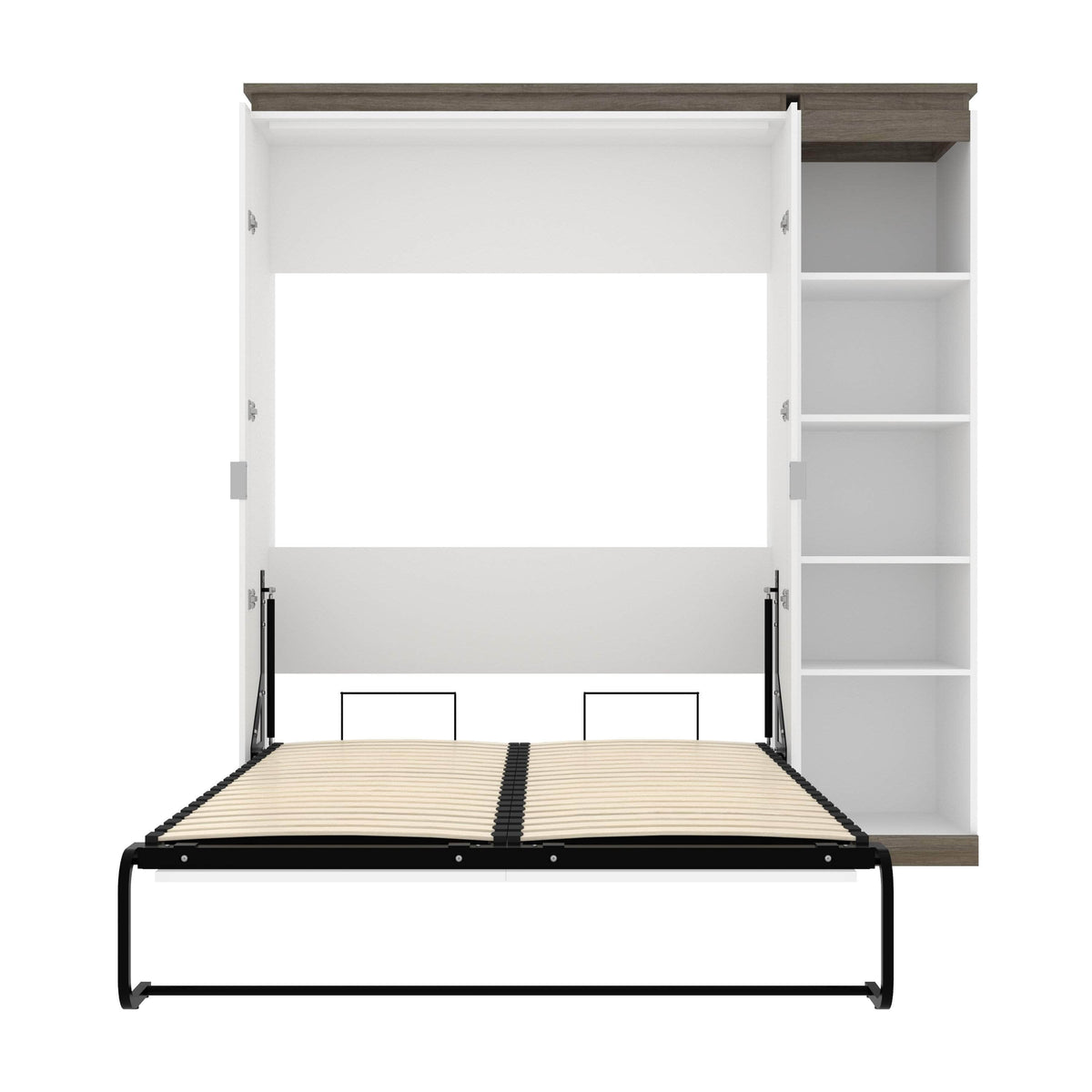Modubox Orion Full Murphy Wall Bed with Narrow Shelving Unit, image 11