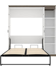 Modubox Orion Full Murphy Wall Bed with Narrow Shelving Unit, image 11