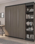 Modubox Orion Full Murphy Wall Bed with Narrow Shelving Unit, image 14