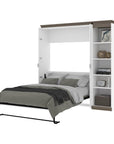 Modubox Orion Full Murphy Wall Bed with Narrow Shelving Unit, image 8