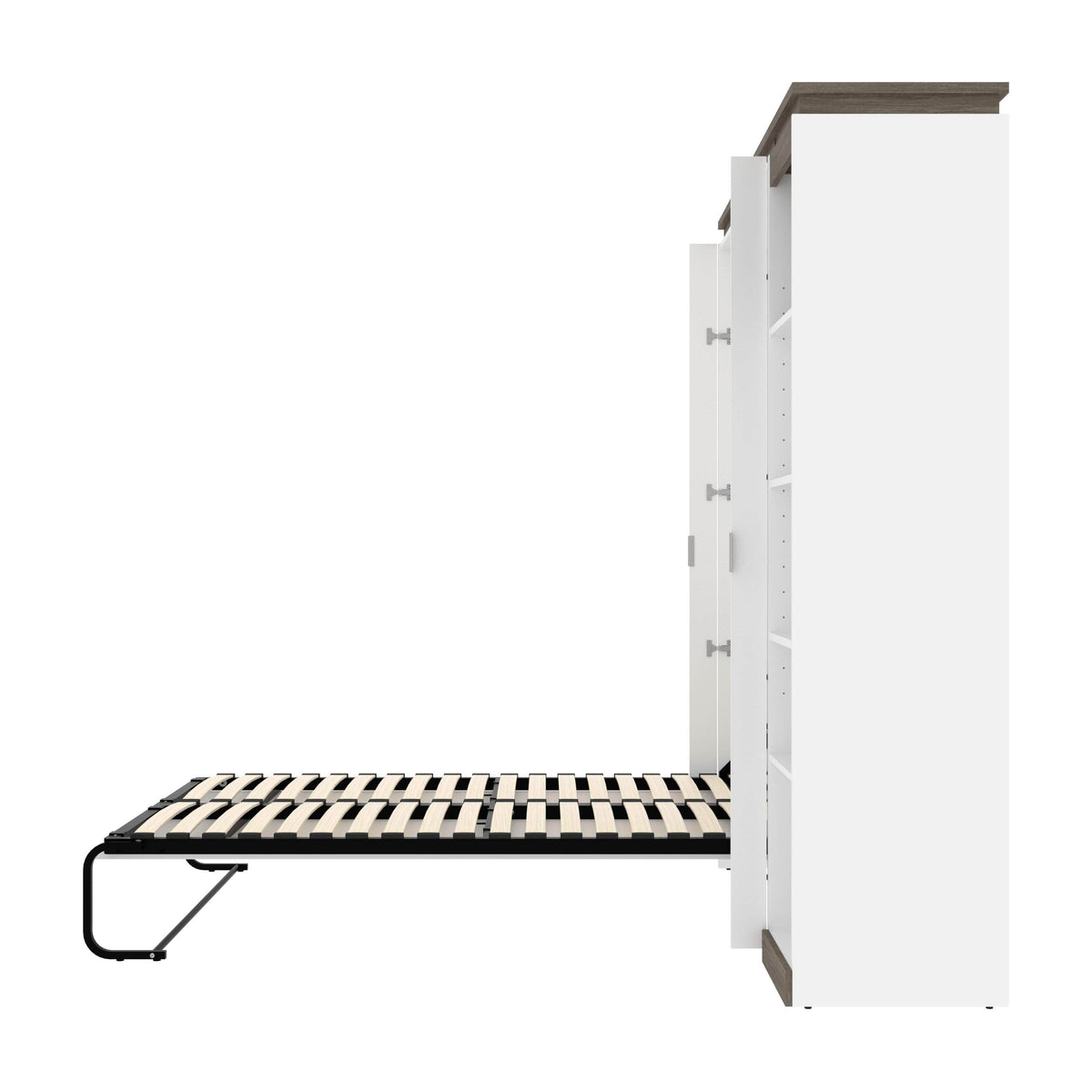 Modubox Orion Full Murphy Wall Bed with Narrow Shelving Unit, image 9