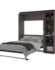 Modubox Orion Full Murphy Wall Bed with Narrow Shelving Unit, image 21