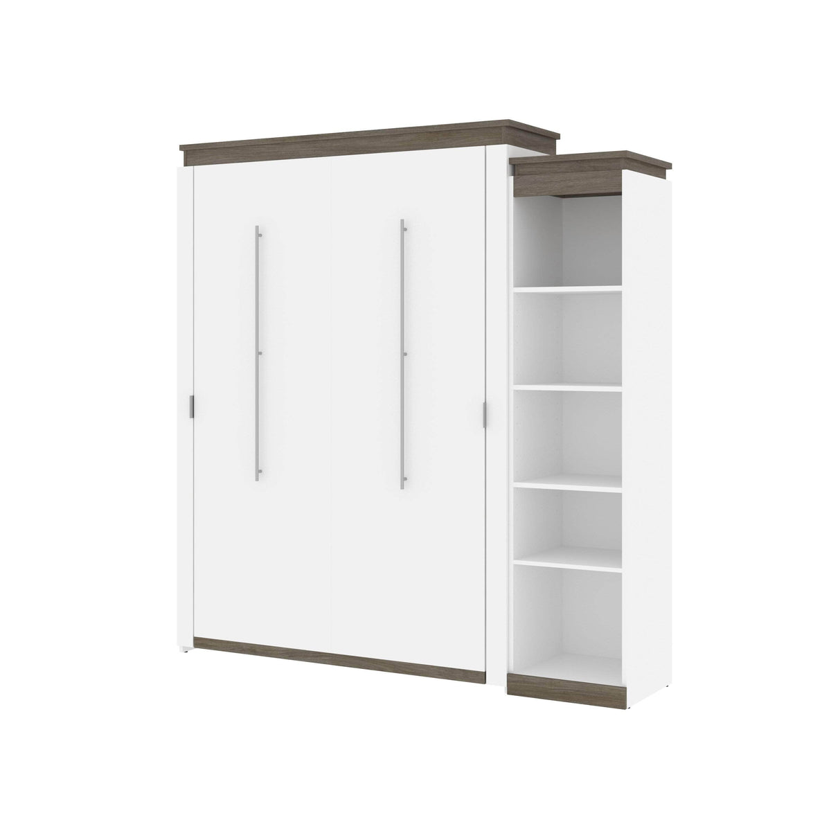 Modubox Orion Queen Murphy Wall Bed with Narrow Shelving Unit, image 2