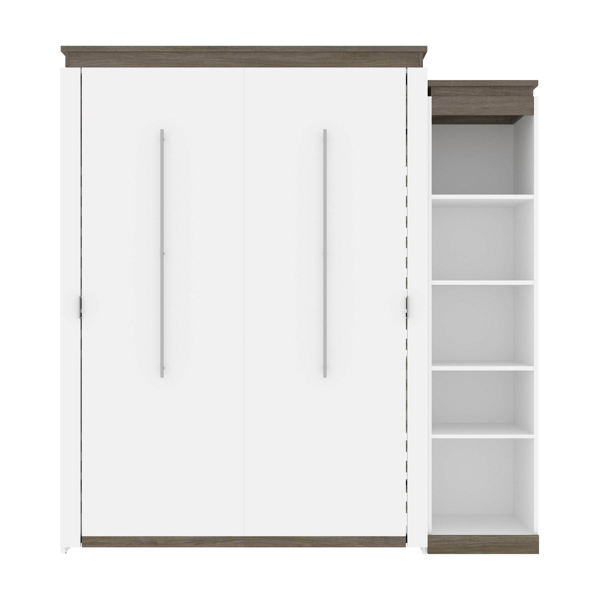 Modubox Orion Queen Murphy Wall Bed with Narrow Shelving Unit, image 4