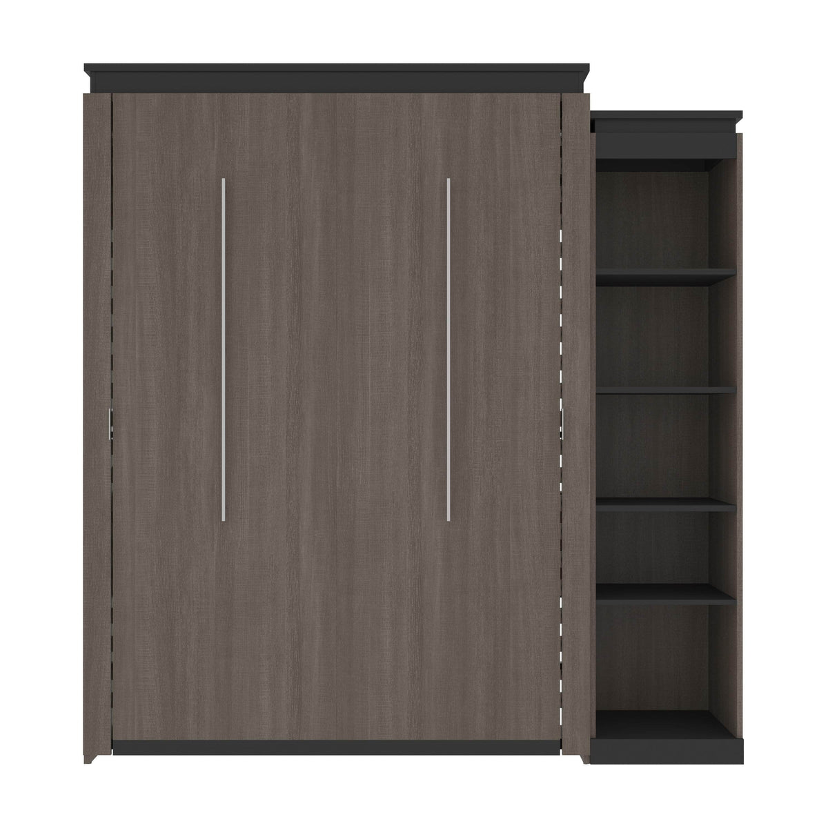 Modubox Orion Queen Murphy Wall Bed with Narrow Shelving Unit, image 16
