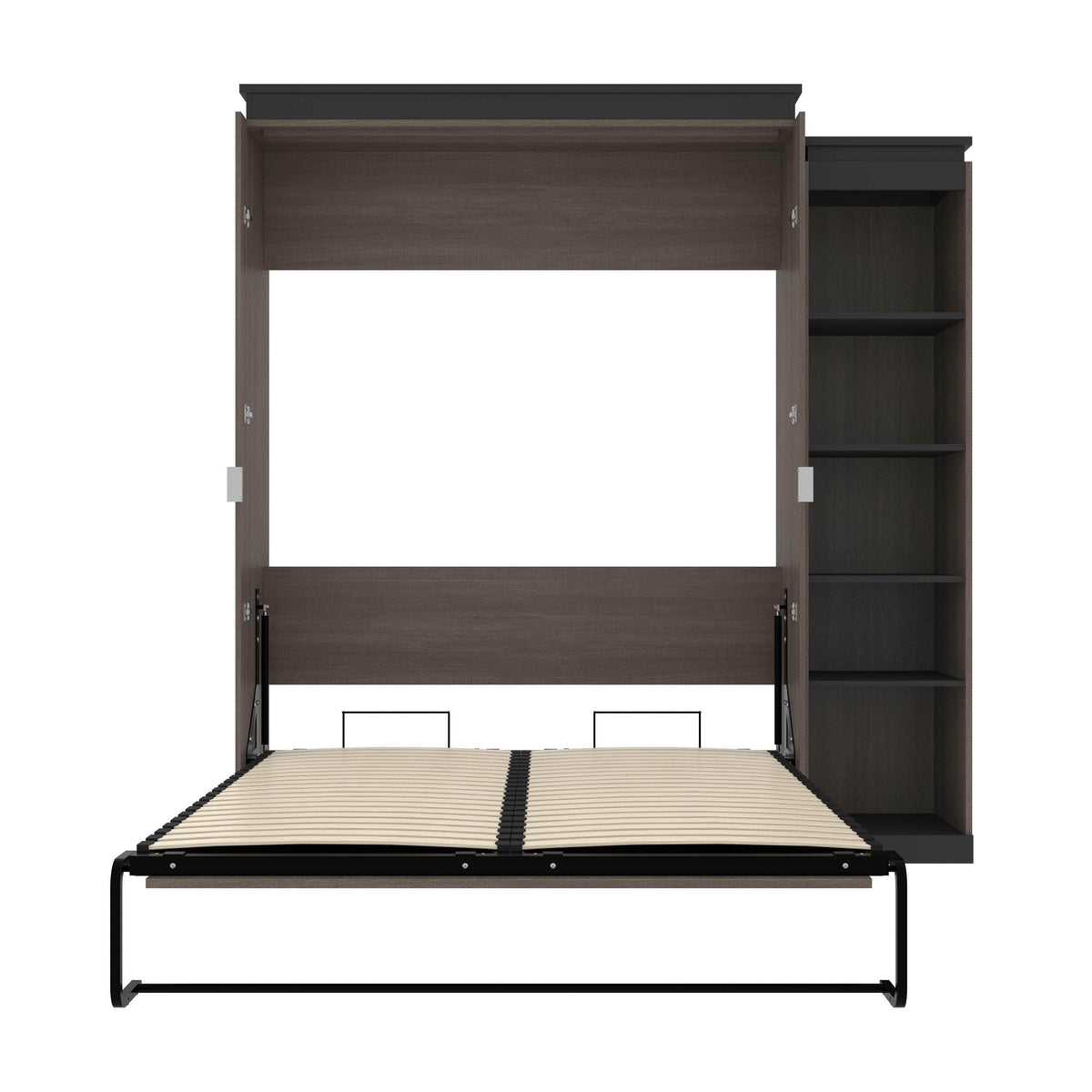 Modubox Orion Queen Murphy Wall Bed with Narrow Shelving Unit, image 22