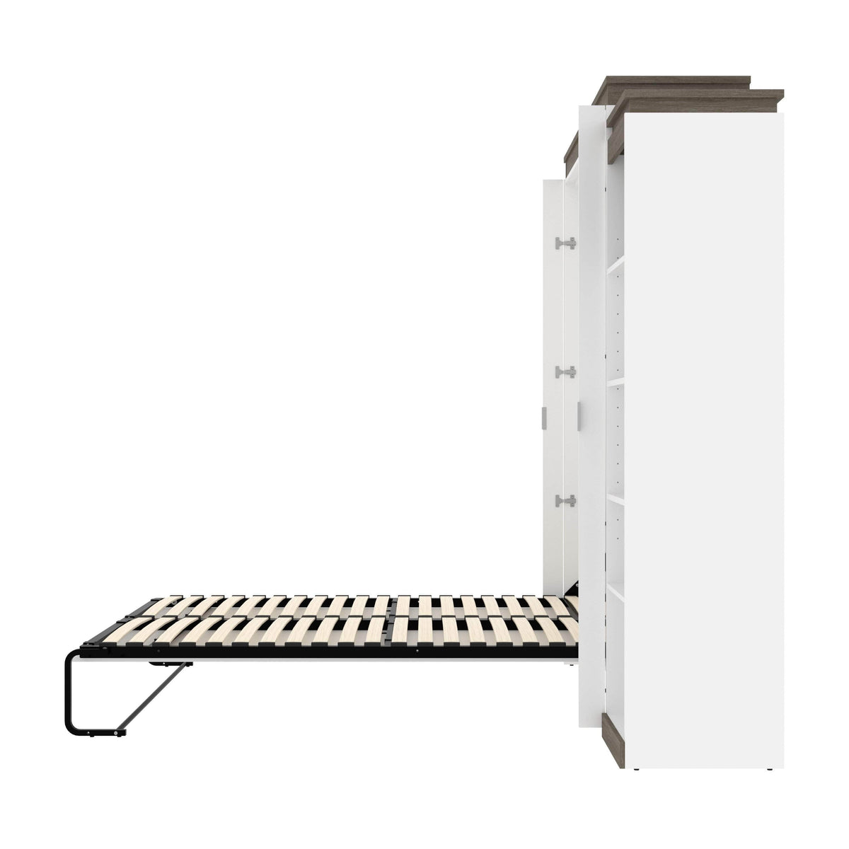 Modubox Orion Queen Murphy Wall Bed with Narrow Shelving Unit, image 9