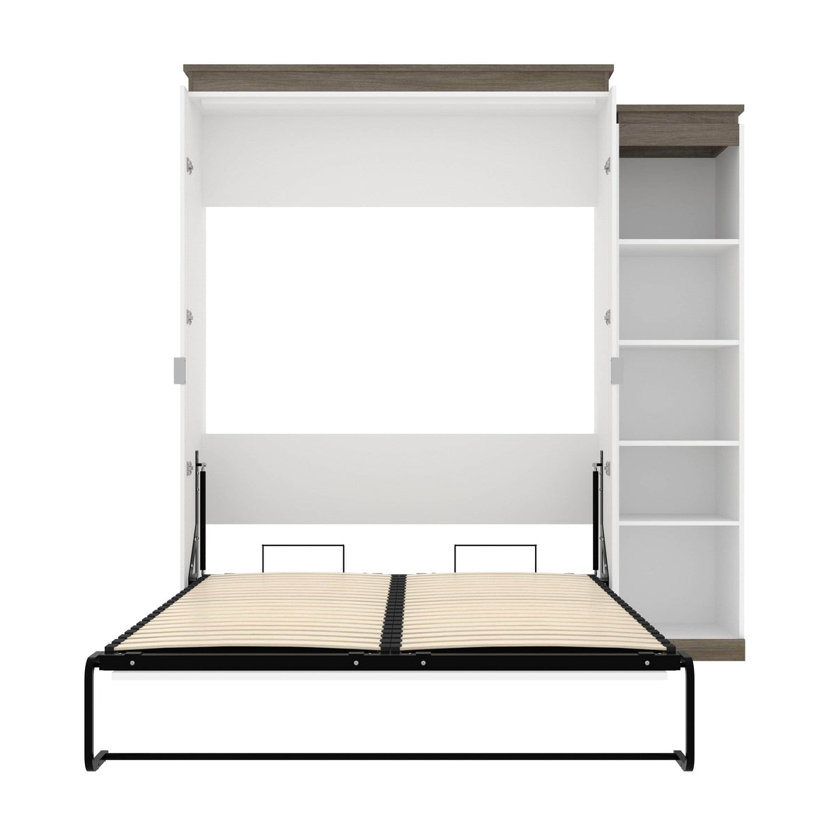 Modubox Orion Queen Murphy Wall Bed with Narrow Shelving Unit, image 10