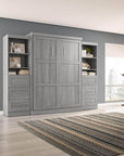 Modubox Pur 115" Queen Size Murphy Wall Bed with 2 Storage Units, image 33
