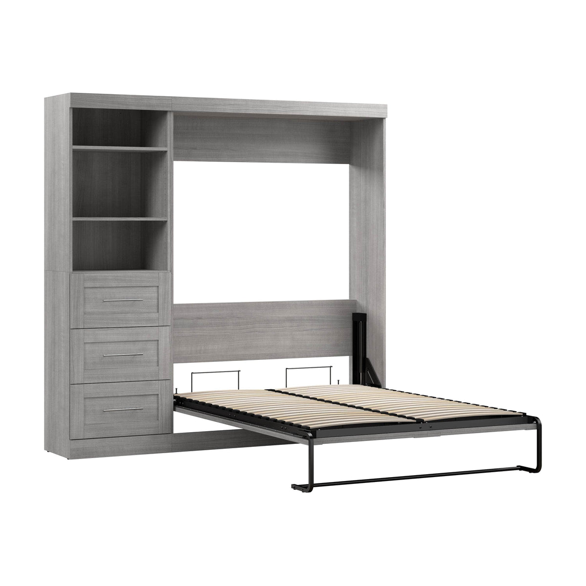Modubox Pur Full Murphy Wall Bed and 1 Storage Unit with Drawers (84”), image 47