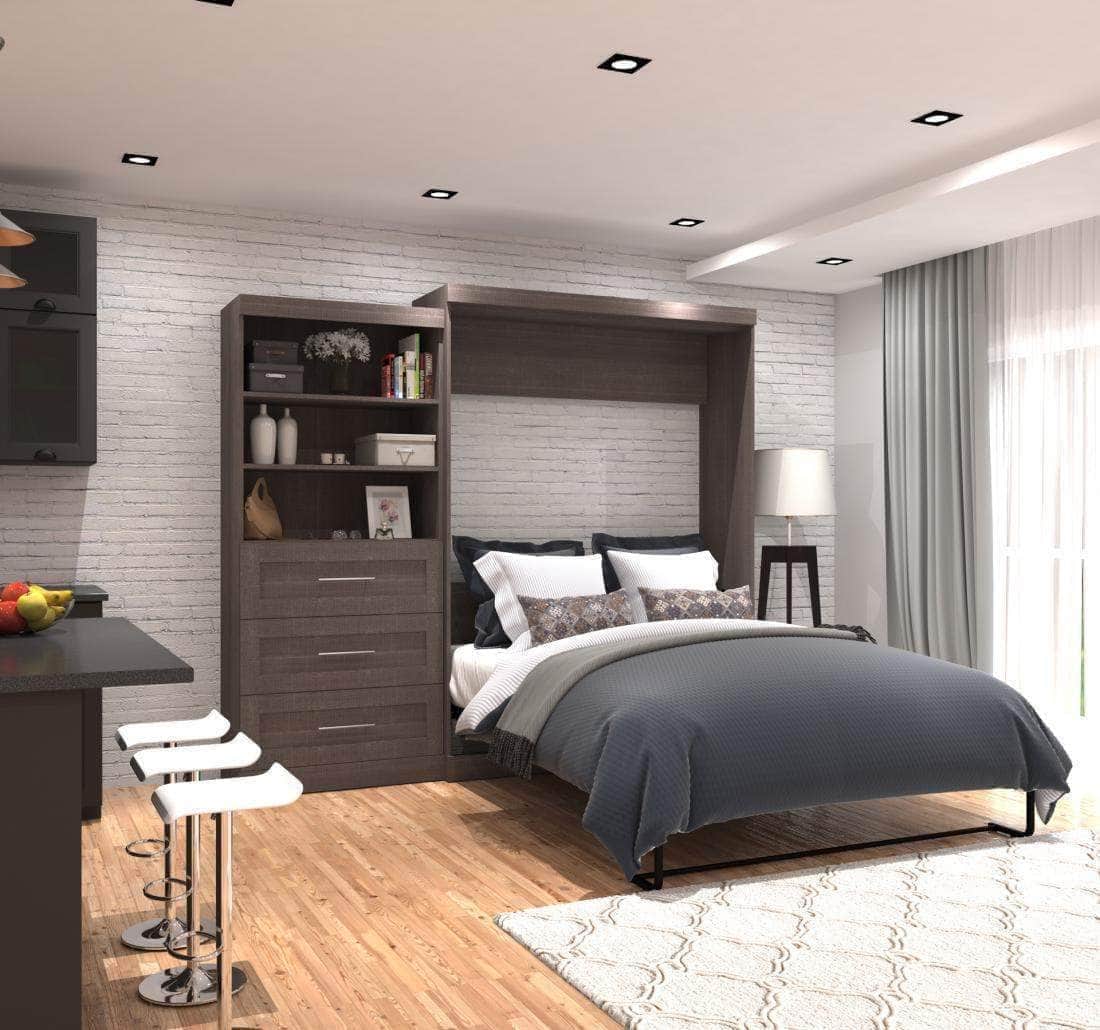 Modubox Pur 101" Queen Size Murphy Wall Bed with Storage Unit, image 2