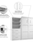 Modubox Pur 101" Queen Size Murphy Wall Bed with Storage Unit, image 12