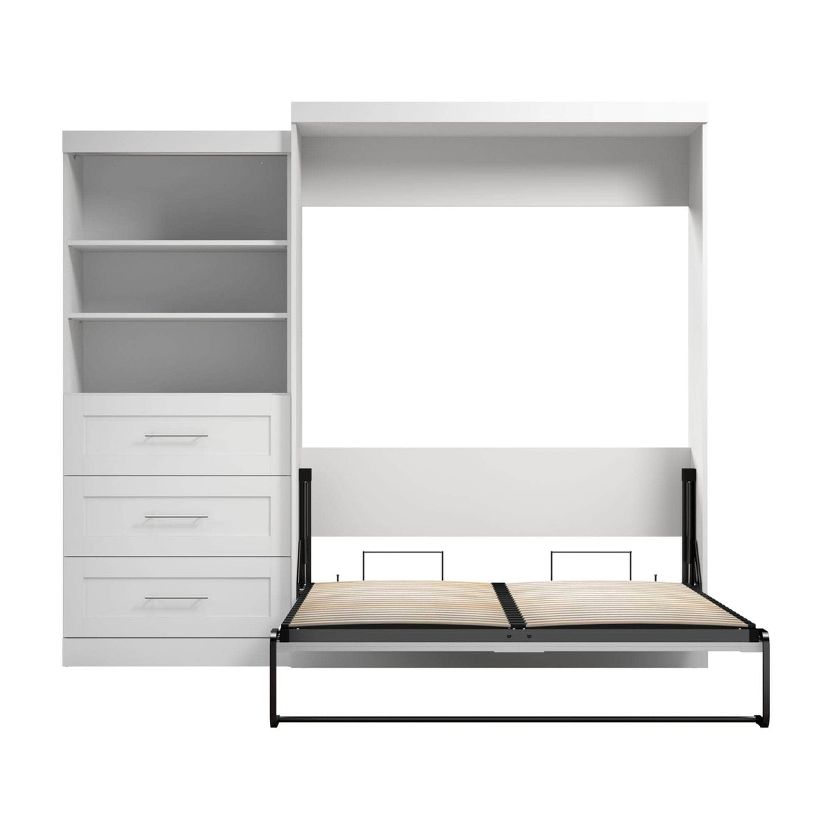 Modubox Pur 101" Queen Size Murphy Wall Bed with Storage Unit, image 9