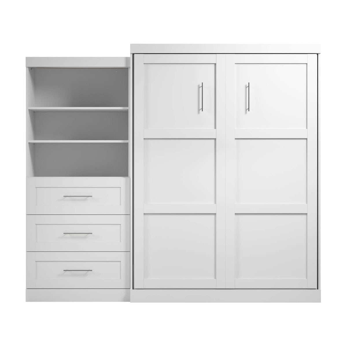 Modubox Pur 101" Queen Size Murphy Wall Bed with Storage Unit, image 6