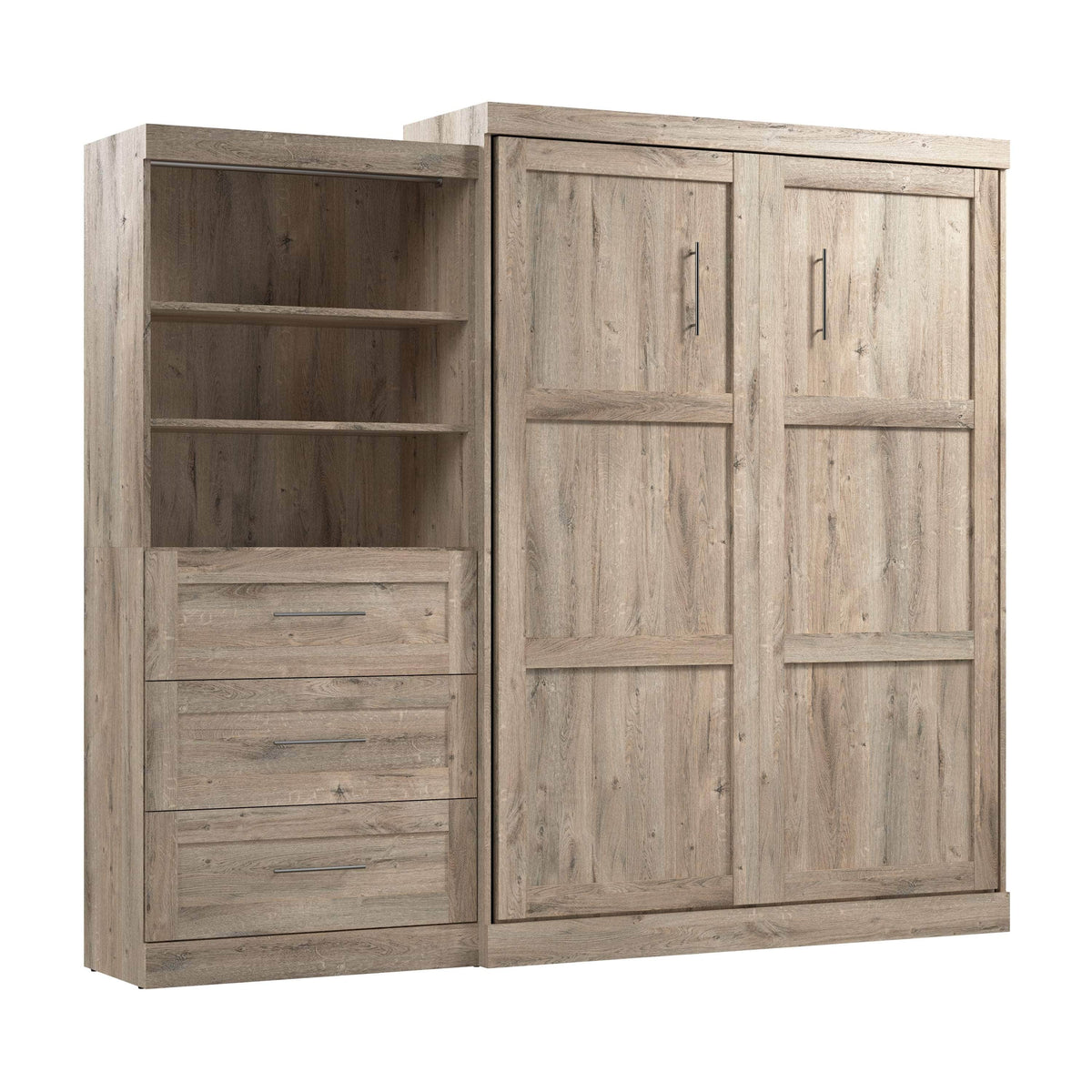 Modubox Pur 101" Queen Size Murphy Wall Bed with Storage Unit, image 23