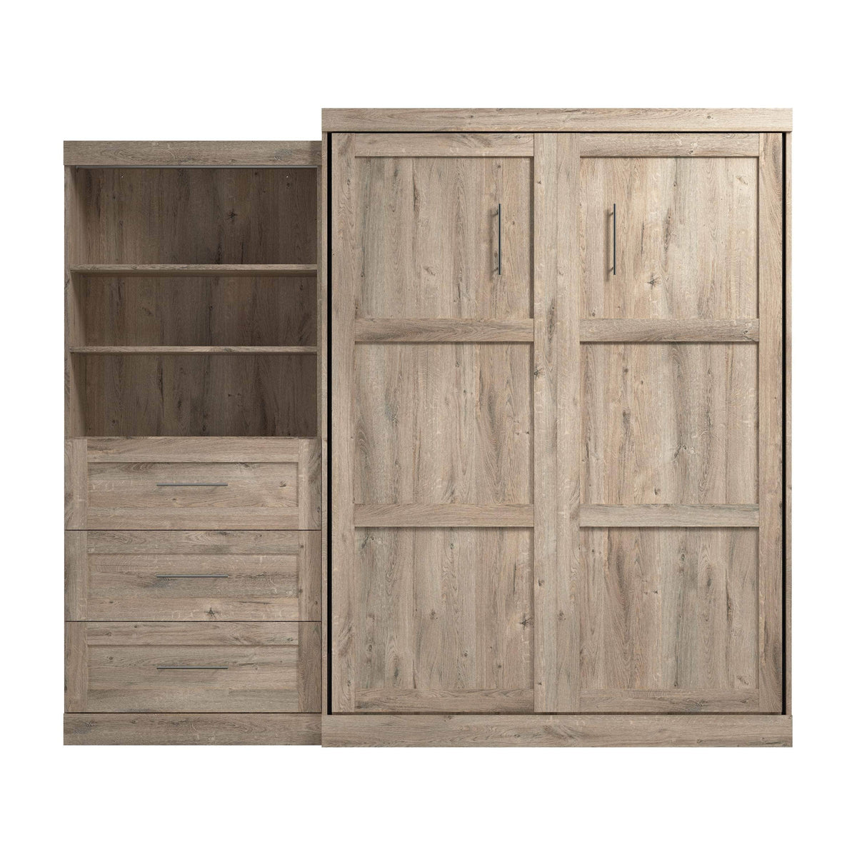 Modubox Pur 101" Queen Size Murphy Wall Bed with Storage Unit, image 22