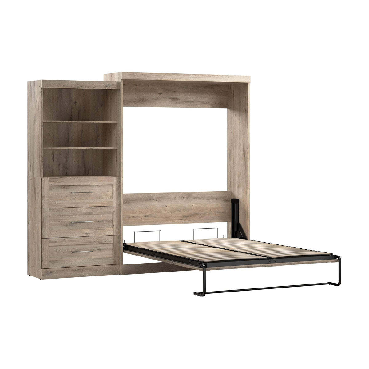 Modubox Pur 101" Queen Size Murphy Wall Bed with Storage Unit, image 25