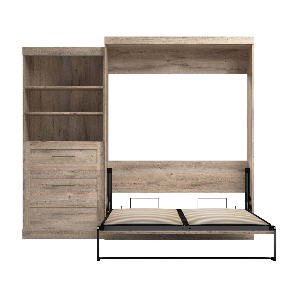 Modubox Pur 101" Queen Size Murphy Wall Bed with Storage Unit, image 24