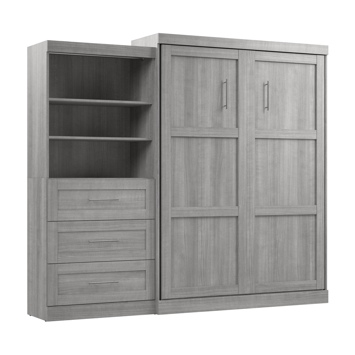 Modubox Pur 101" Queen Size Murphy Wall Bed with Storage Unit, image 36